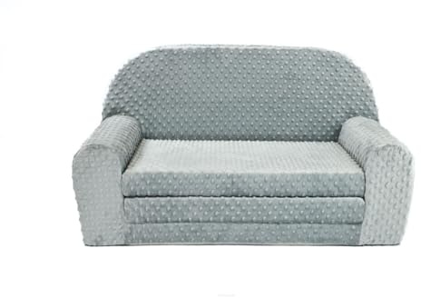 FORTISLINE Kindersofa MINI ausklappbar 78 x 45 x 40 cm - Kinderzimmer Sofa aus Mikrofaser mit Liegefläche 104 cm, abnehmbarem waschbarem Bezug, Oeko-TEX Standard 100