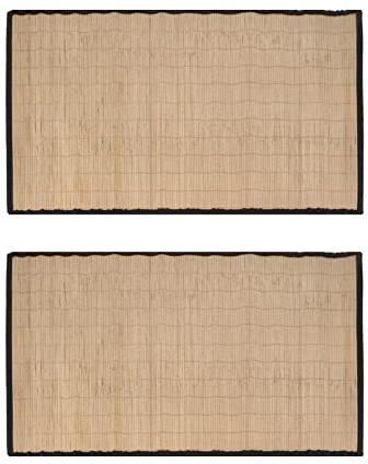 HAC24 2X Bambusmatte 60 x 90 cm rutschfest Bambus Bad Küche Flur Läufer Teppich Vorleger Küchenteppich Badteppich Fußmatte
