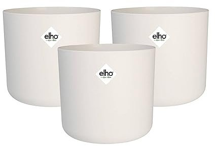 Elho B.for Soft Rond - Pot De Fleurs pour Intérieur - 3 pièces - Plastique 100% recyclé - Ø 18 cm - Blanc/Blanc