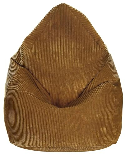 DreamRoots Sitzsack Erwachsene Cord 80x80x120 cm, Sugar Cookie | Bean Bag Chair, mit Füllung, Lehne & Bezug, Sitzsack für Teenager & Erwachsene, Sitzkissen Boden