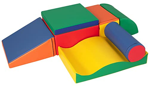 LIFEZEAL 7 Pièces Jeu de Blocs de Construction en Mousse, Blocs de Construction Souples pour Grimper, Modules de Motricité Géants Multicolores, Jouets Éducatifs pour Chambre d'enfant (Édition 1)
