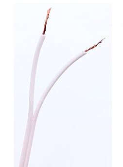 [Matassa 10mt ] Cavo piattina bianca costa stretta in rame 2x0,50 mm per fai da te ricambi lumi lampadari