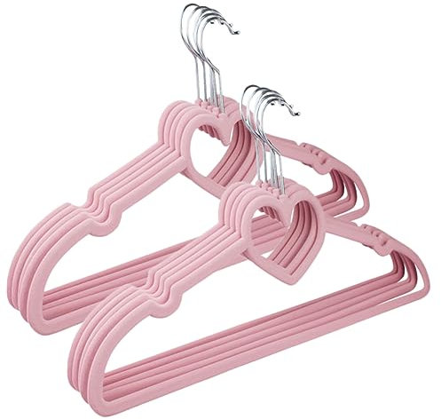 Uonlytech Appendiabiti Antiscivolo Con Gancio Girevole a 360° a Forma Di Cuore Set 10 Grucce in Plastica Per Camicie Giacche Gonne Organizzazione Armadio 15.7X8.9X0.2 Pollici