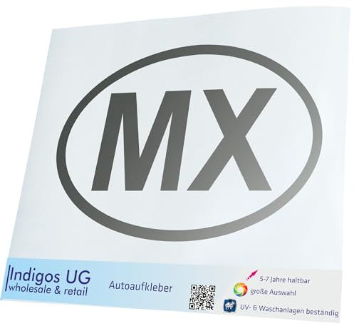 INDIGOS UG Auto Aufkleber Auto - 300x550 mm - Türkei TR - Silber - Selbstklebender Sticker für Auto, Fenster, Bus oder LKW - UV-beständig & wetterfest