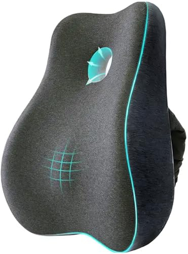 MaatWorkz - Ergonomisches Rückenkissen - Lumbalkissen - Verstellbar - Geeignet für Büro, Auto, Bett & Sofa - Rückenstütze - Gegen Rückenschmerzen - Dunkelgrau
