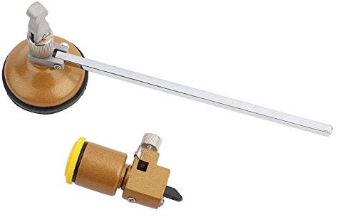 Respicefinem Runder Fliesenschneider, Perfekter Runder Fliesenschneider mit Saugnapf-Rolle Schneidwerkzeug Fliesen-SaugNäpfe Präzisionsschneiden 40 Cm