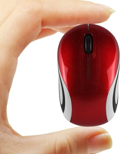 Wireless Mouse Cute Mini Computer Mouse for Laptop-Small Size Pocket Portable Compact Travel USB Optical Mice 3 Buttons 1600 DPI Cordless Mouse for PC Computer Notebook MacBook Kids Girl Gift (Red)