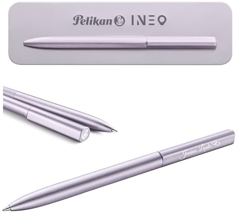 Pelikan INEO Bolígrafo con grabado de regalo, bolígrafos únicos con nombre, regalos personalizados para Navidad, bolígrafo personalizado (morado)