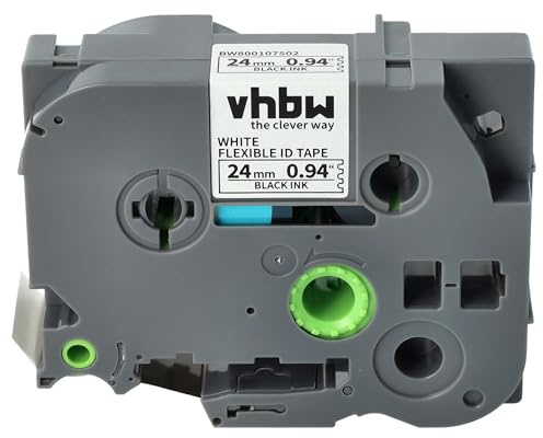 vhbw 1x Schriftband-Kassette Ersatz für Brother TZE-FX251 | TZ-FX251 für Etiketten-Drucker 24mm Schwarz auf Weiß, Flexibel
