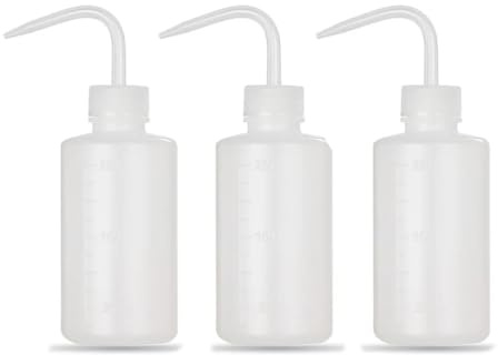 Anicy Lot de 3 flacons pissettes de 250 ml - Bouteilles de laboratoire avec pipette fine en plastique - Flacon doseur - Bouteille de lavage pour le nettoyage en laboratoire - Arrosage des plantes