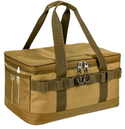 Whnbuij para Utensilios de Camping – 20 L – Maletín Organizador Multiusos para Utensilios de Cocina de Camping, de Maletero con asa, Organizador de Utensilios de Cocina para Senderismo, Caza y