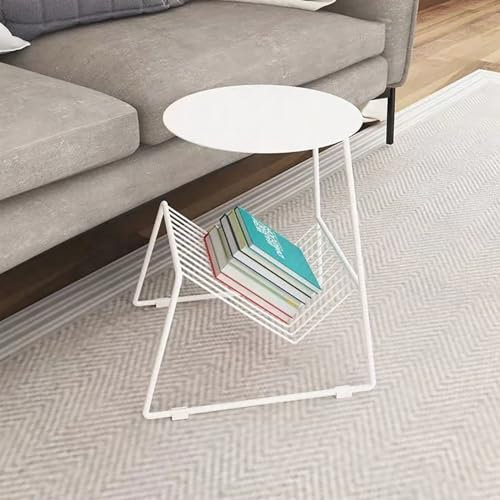 Mesa auxiliar pequeña de 2 niveles con marco de metal para sala de estar, dormitorio, mesa de teléfono, soporte para tocadiscos, mesa de sofá, mueble elegante y funcional para cualquier espacio