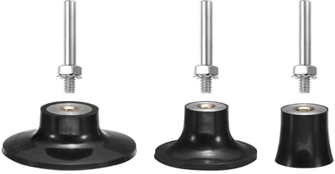 sourcing map 3-Pack 1 2 3 Disc Pad Holder Quick Change Discs 1/4 Shank Holder Mandrel for Die Grinder Sanding and Conditioning Discs, Black
