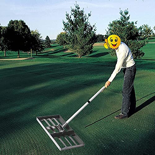 Levelawn - Rastrello livellatore per prato da giardino, con manico da 100 cm, per casa, giardino, cortile, campo da golf, rastrello livellatore per terra per sparsi e sabbia