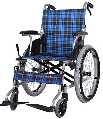 Rollstuhl Faltbar Leicht Rollstühle mit Selbstantrieb,Aluminium Reiserollstuhl für Behinderte und Senioren,Faltrollstuhl Mit Bremse Klappbare Rückenlehne Faltbarer Rollstuhl Feste Armlehne