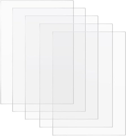 5 Pezzi Fogli Acrilici Trasparente 2mm, A4 Pannello Acrilico 29.7X21cm, Acrylic Sheet, Lastre Acriliche Trasparenti, per Cornici Fotografiche, Pittura, Visualizzazione di Progetti