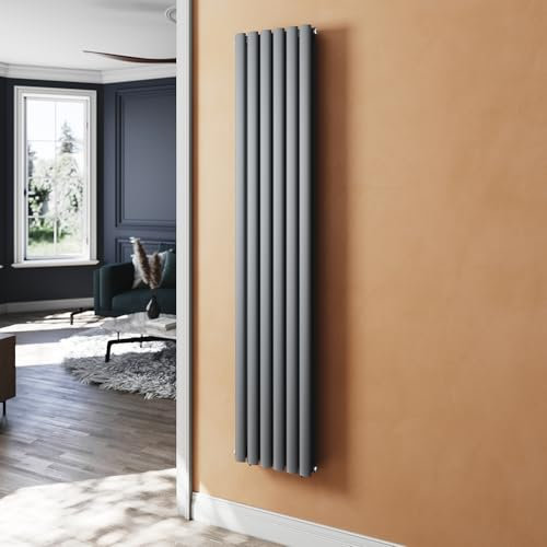 SUNXURY Radiatore a tubo, 357 x 1800 mm, design verticale, a doppio strato, antracite