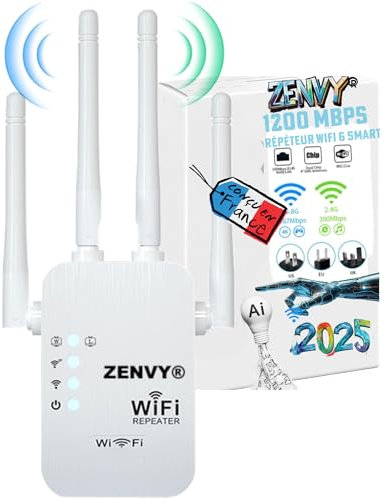 Ripetitore WiFi RE330, Amplificatore WiFi AC1200 Mbps, Porta Ethernet Gigabit, Ripetitore WiFi Potente, Compatibile con Internet Box, Goditi senza cambiare la tua scatola