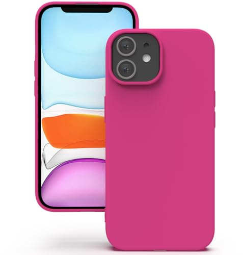 YATWIN Hülle für iPhone 11, Silikon Handyhülle mit Futter, 1mm Kamera und Displayschutz, Dünn & Leicht, Anti Kratzer Case, Magenta