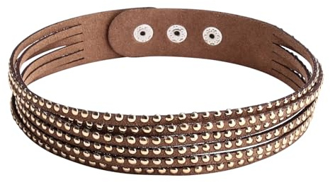 Daesar Tattoo Choker Kette Damen, Kropfband Tracht Braun Gepunkt mit Druckknopf Verstellbare Halskette Choker Mädchen