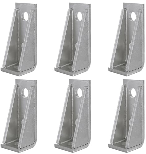 Oungy 6 Pack 90 Degree Gusseted Fitting for 1-5/8 Strut Channel, 3 Hole Heavy Duty Carbon Steel Corner Connector Braces, L Corner Bracket, 7/32 Thick