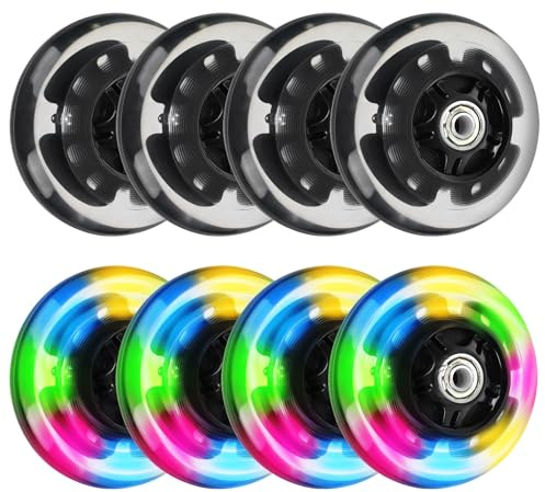 8 Stück Inline Skate Rollen, 72 mm Schwarz Inliner Rollen, Inline Skate Räder, Ersatz Inline Skate Wheels, Inline Skate Teile Räder mit 16 Stück Kugellager für alle Arten von Rollschuhen