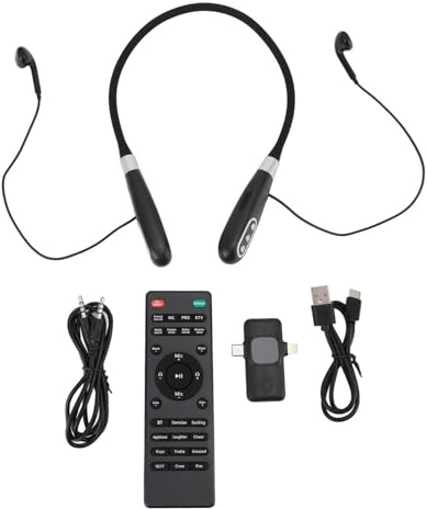 YUEHISY Wireless Sound Card Ohrhörer, Tragbares Live -Streaming -Soundkarten -Headset mit Geräuschreduzierung, Fernbedienung und Gaming -Singen