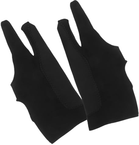 FRCOLOR Digital Drawing Glove Two Finger Paint Gloves for Tablet Sketching Fits Right Left Hand Black
