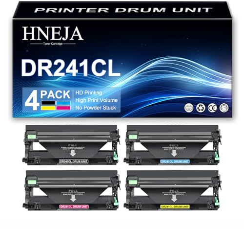 HNEJA Unidad De Tambor DR241CL para Brother HL-3140 HL-3140W HL-3150CDW HL-3170CDW MFC-9330CDW MFC-9140CDN MFC-9340CDW DCP-9020CDW Impresoras,4 Colors-1 Pack