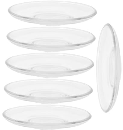 FIXOSHEE 6pièces Verre Soucoupe Décorative Lot Pour Tasse Design Simple Protection Meuble Usage Maison