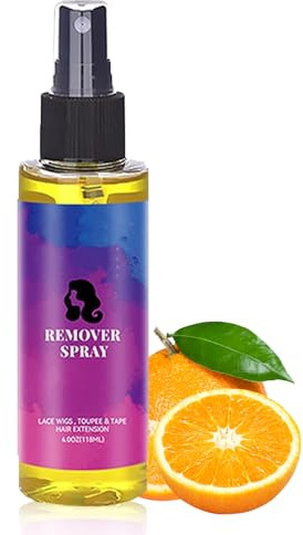 Tape Remover Hair Extensions, Tape Extensions Remover, Lace Glue Remover for Hair Replacement Lace Front Wig, Poly Hairpieces, Toupee, Cosmetic Hair Systems Bonding, Easy to Use（Yellow-118ml）