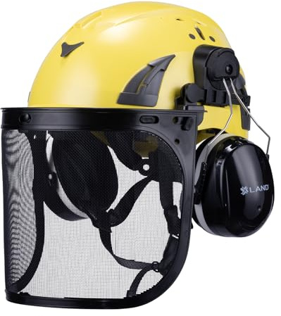 Land Helemts AeroPro ArborKit - Type 1 Class C Forestry Safety Kit - Includes Earmuffs, Faceshield & Safety Helmet - ANSI/ISEA Z89.1 - Yellow