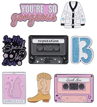 beyonday Creative Singer Pins for Collection Lyrics Album Inspired Brooch Pins for Fans Friendship Brooch Music Lover Enamel Pins on Backpacks Clothes Jeans Hats Concert Gifts for Enthusiasts Women Adults (Bulk H, 8)