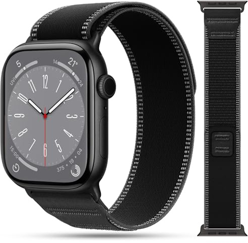 Ronkakar Trail Loop Cuir Compatible avec Bracelet Apple Watch Ultra 3 2 Ultra 49mm 46mm 45mm 44mm Femmes Hommes, Tissu élastique Sport Nylon Bracelets pour iWatch Série 11 10 9 8 7 6 5 4 SE 3 2 1