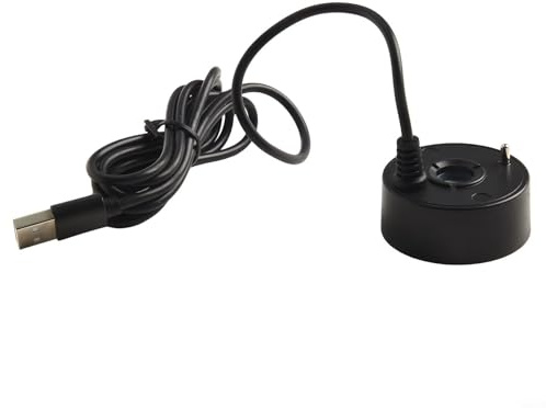 USB 5V Mist Maker for Aquarium and Small Pond - Fogger for Fish Tank, Water Feature Fountain Atomizer, Indoor Outdoor Humidifier with 1.4M Cable, 5W, White(Black)