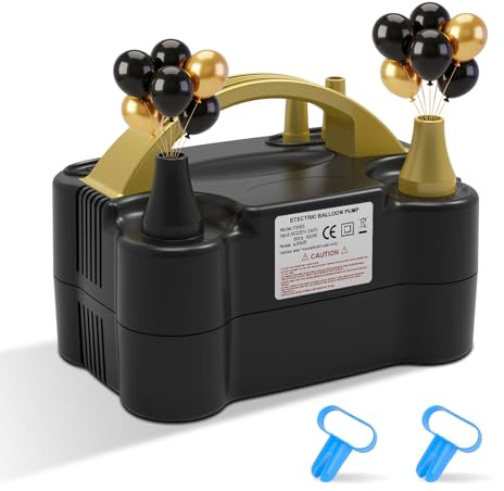 PlusFive Luftballonpumpe, Luftpumpe Elektrisch (220V-240V 600W), Ballonpumpe Elektrisch mit Tragbare Doppeldüse und 2 Modes, Luftballon Aufblasgerät für Party, Hochzeit, Geburtstag, Festival Deko