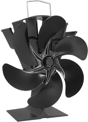 Ofenventilator, 6 Flügel, hohes Luftvolumen, wärmebetriebener Holzbrenner, Kaminventilator, Heizofen für den Innen und Außenbereich, wärmebetrieben für die Holzverbrennung