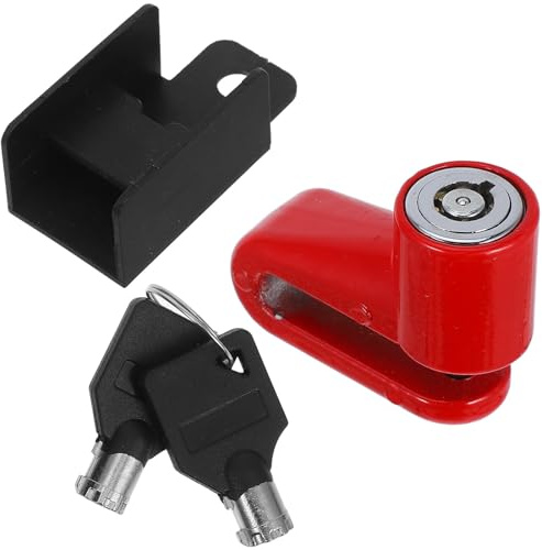 GATHINESS Candado Portátil de Freno de Disco para Bicicleta y Motocicleta Antirrobo en Acero Sólido Rojo Elegante y Resistente para Seguridad en Ciclismo