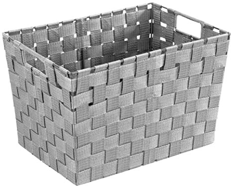 WENKO Aufbewahrungskorb Adria M Grau - Badkorb, Küchenkorb Fassungsvermögen: 13.2 l, Polypropylen, 35 x 22 x 25.5 cm, Grau