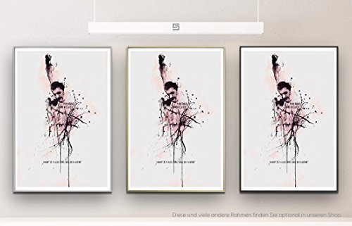 Freddie Mercury 90x60cm auf Masterclass Metallic Pearl High Gloss Photo Paper inklusive Aluminium Wechselrahmen schwarz mit Glas und Rückwand fertig gerahmt