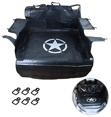 MFC Pet Seat Proof Covers Dog Seat Covers Pet Cargo Liner Compatible with for 2007-2024 Jeep Wrangler JK JL 4-Door Heavy Duty Oxford Hammock with Waterproof Stain-Resistant Odorless