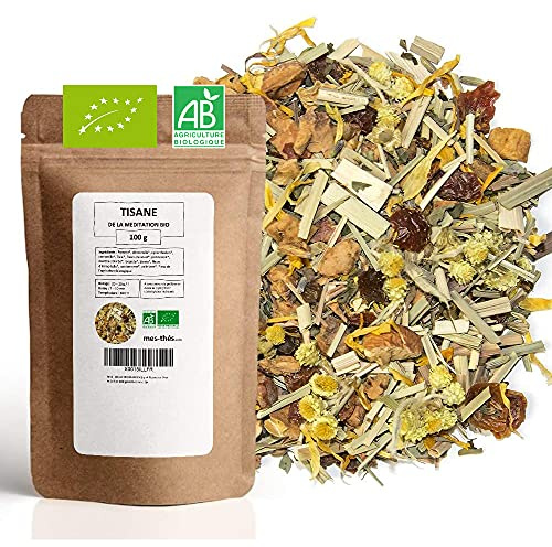 Tisane Méditation - Tisane bio en Vrac - 100g (40 tasses) - 100% Agriculture Biologique - Mes-Thés