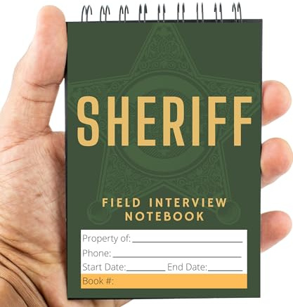 Field Equipt Law Enforcement Incident Report Notepads, Sheriff, Security & Police Gear, EDC Officer Notebook, Cop Gifts, Interview Equipment Accessories Book, 6 Pack (Sheriff)