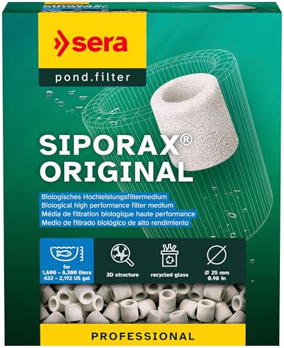 sera Pond Siporax Original 10L (2kg) | Biologisches Filtermedium für Teiche | Extrem hohe Bakterien-Siedlungsfläche | Nitratabbau & sauberes Wasser | Effektiver als Ton-Filtermaterial