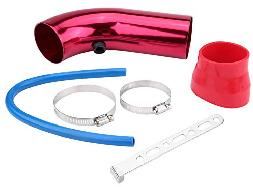 Tubo de entrada de aire, sistema de filtro de manguera de tubo de entrada de aire frío universal para coche de 76 mm/3 pulgadas(rojo)