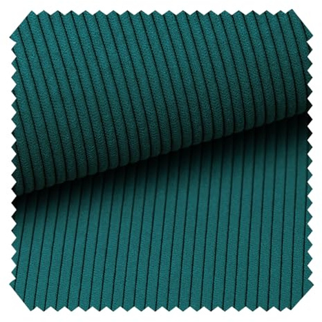 novely® ONTRE - Samtiger Polsterstoff in Feincord-Optik - Robuster Möbelstoff - Pflegeleichte Meterware 1 lfm Farbe: | 37 Petrol