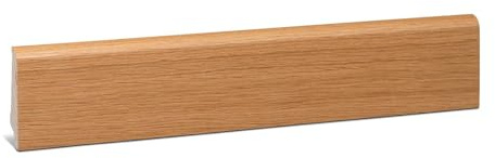 KGM Sockelleiste Coburger Profil - Fußbodenleiste Fichte Massivholz - Furnier Eiche - Klarlack lackiert - Maße: 2400 x 14 x 60 mm - 1 Stück