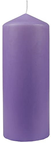 HS Candle Candele di cera, diametro 8 cm x 20 cm (viola) – lunga durata – prodotte in UE – candele – candele – pilastri di cera