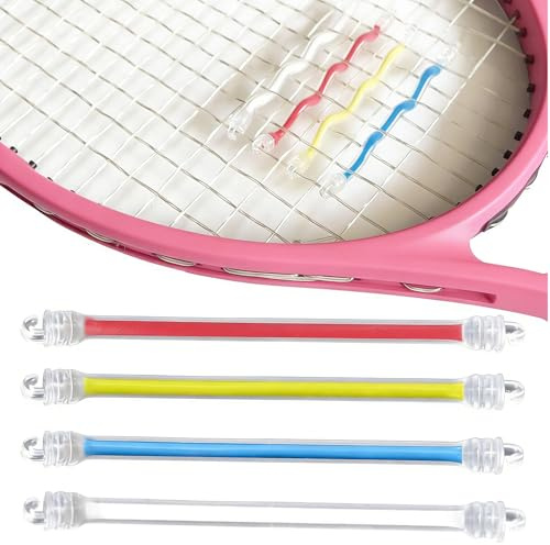 Tennisschläger Vibrationsdämpfer, 4 Stück Doppelhaken Silikon Stoßdämpfer, Anti-Drop-Stoßreduktion Schläger String Dämpfungswerkzeug für Tennisschläger