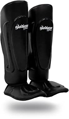 Gladiator FIGHTWEAR 76 Profi Schienbeinschoner Schwarz mit kleinem Print (M)